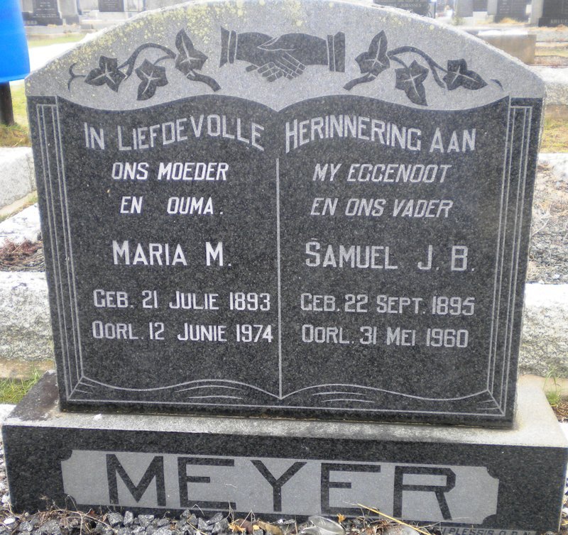 MEYER Samuel J.B. 1895-1960 &amp; Maria M. 1893-1974