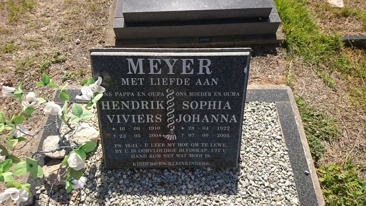 MEYER Hendrik Viviers 1910-2008 &amp; Sophia Johanna 1922-2005