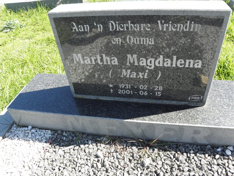 MEYER Martha Magdalena 1931-2001