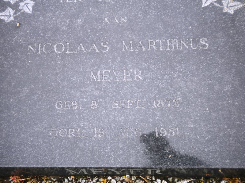 MEYER Nicolaas Marthinus 187?-1951