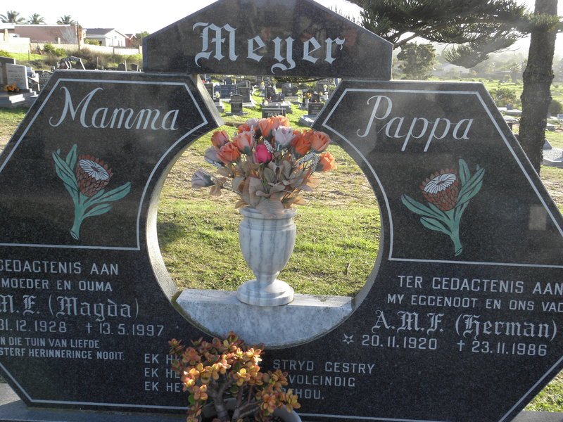 MEYER A.M.F. 1920-1986 &amp; M.E. 1928-1997