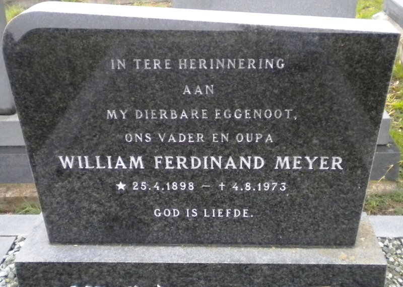 MEYER William Ferdinand 1898-1973