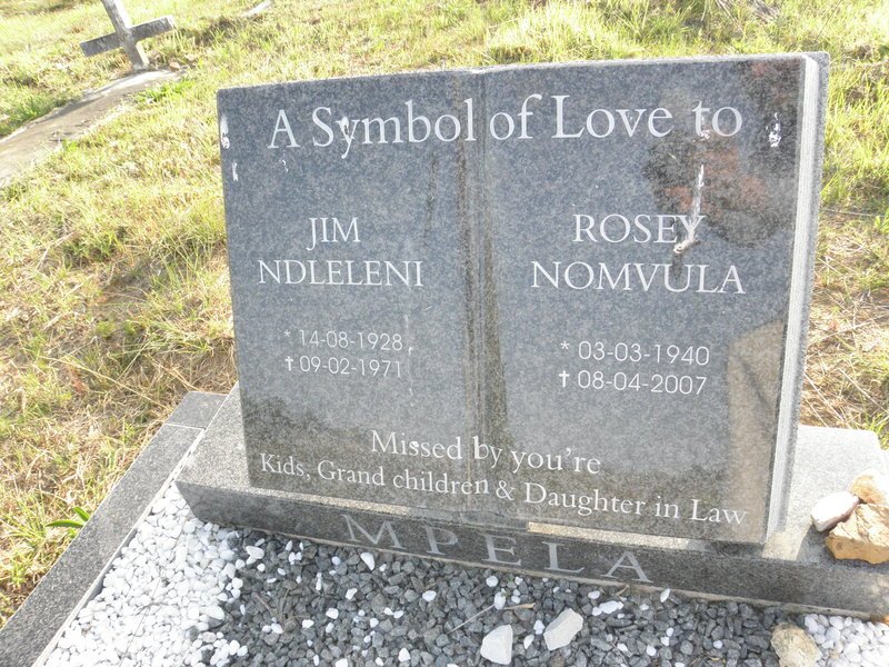 MPELA Jim Ndleleni 1928-1971 &amp; Rosey Nomvula 1940-2007