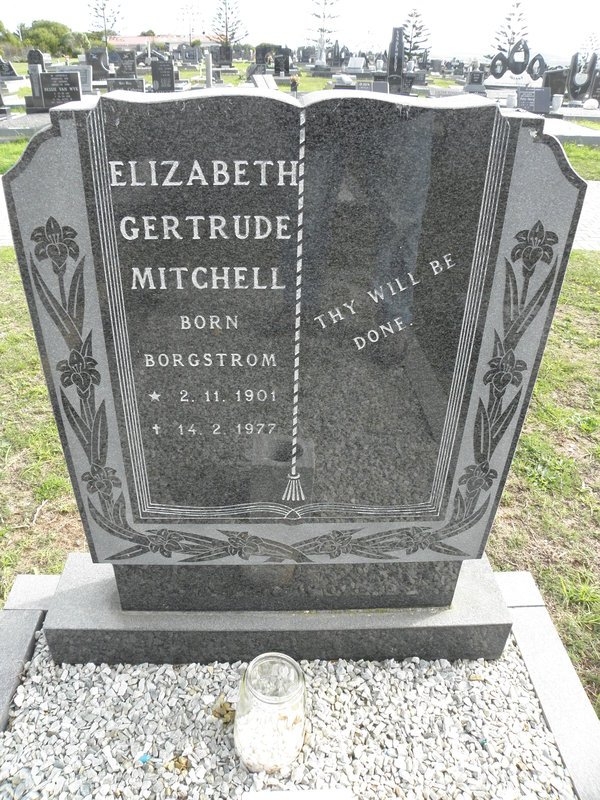 MITCHELL Elizabeth Gertrude nee BORGSTROM 1901-1977