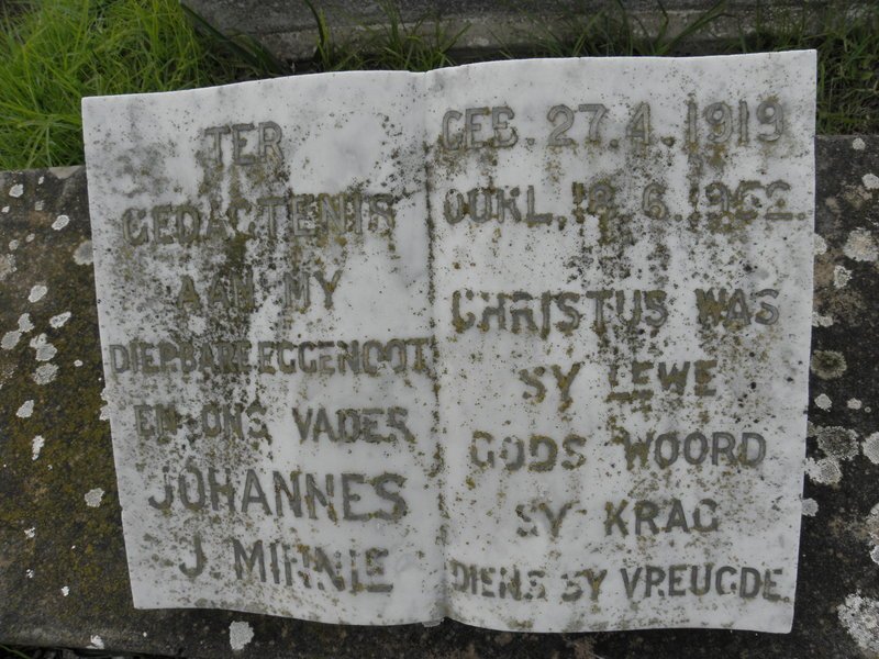 MINNIE Johannes J. 1919-1962