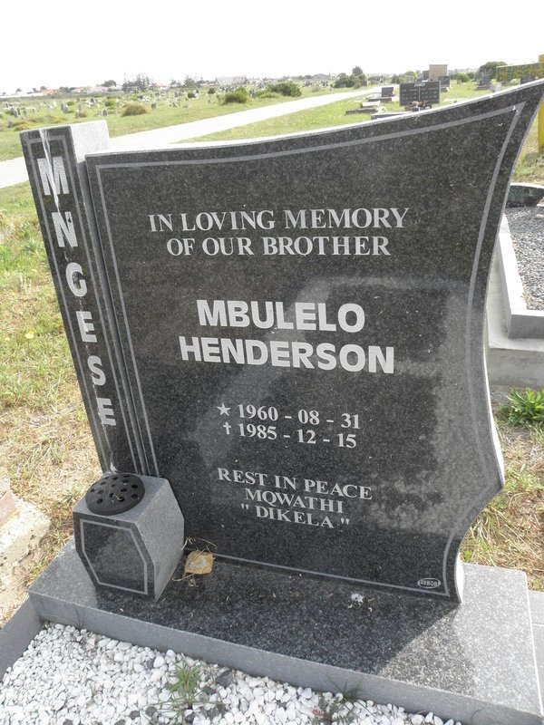 MNGESE Mbulelo Henderson 1960-1985