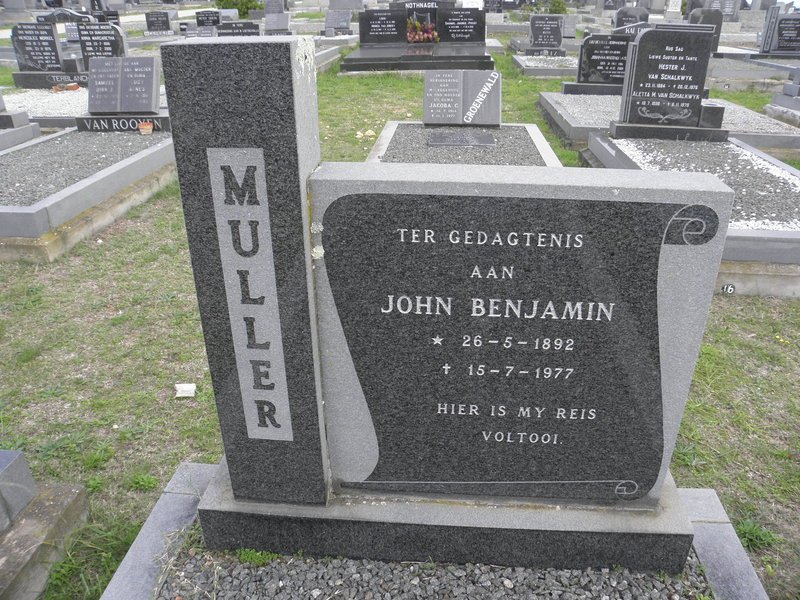 MULLER John Benjamin 1892-1977
