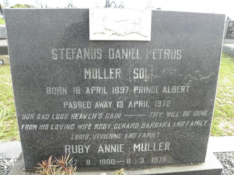 MULLER Stefanus Daniel Petrus 1897-1972 &amp; Ruby Annie 1900-1975