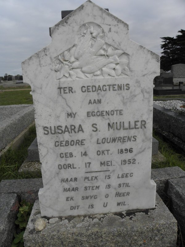 MULLER Susara S. nee LOUWRENS 1896-1952