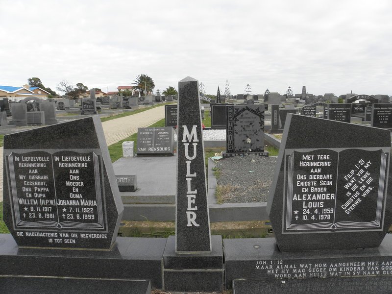 MULLER H.P.W. 1917-1981 &amp; Johanna Maria 1922-1999 :: MULLER Alexander Louis 1959-1978
