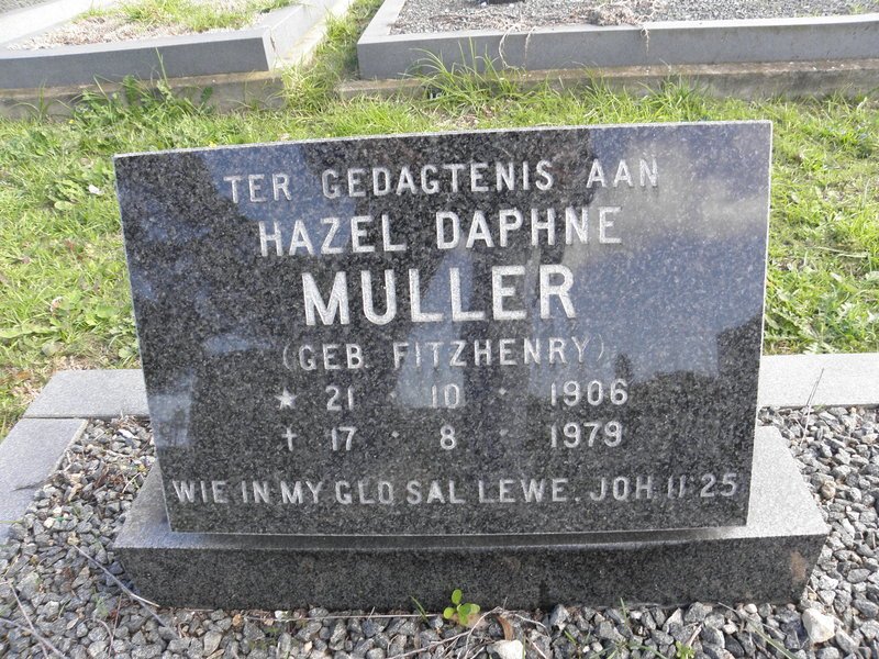 MULLER Hazel Daphne  nee FITZHENRY 1906-1979