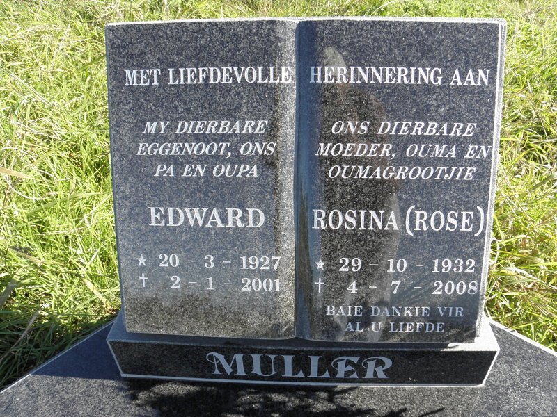 MULLER Edward 1927-2001 &amp; Rosina 1932-2008