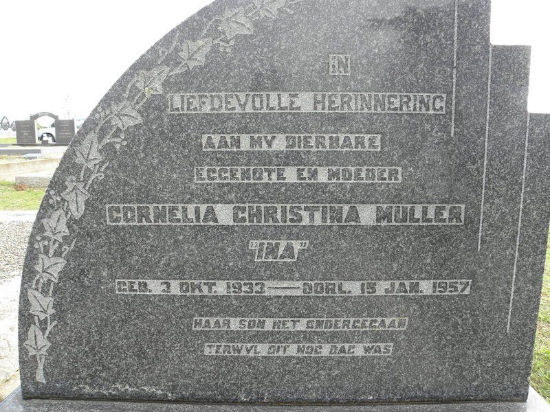 MULLER Cornelia Christina 1933-1957