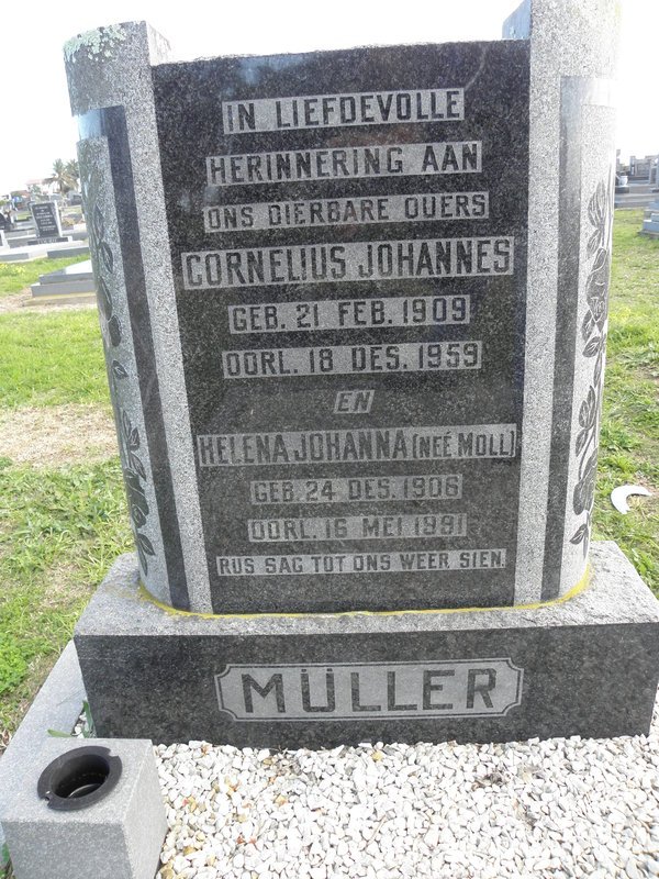 MÜLLER Cornelius Johannes 1909-1959 &amp; Helena Johanna MOLL 1906-1991