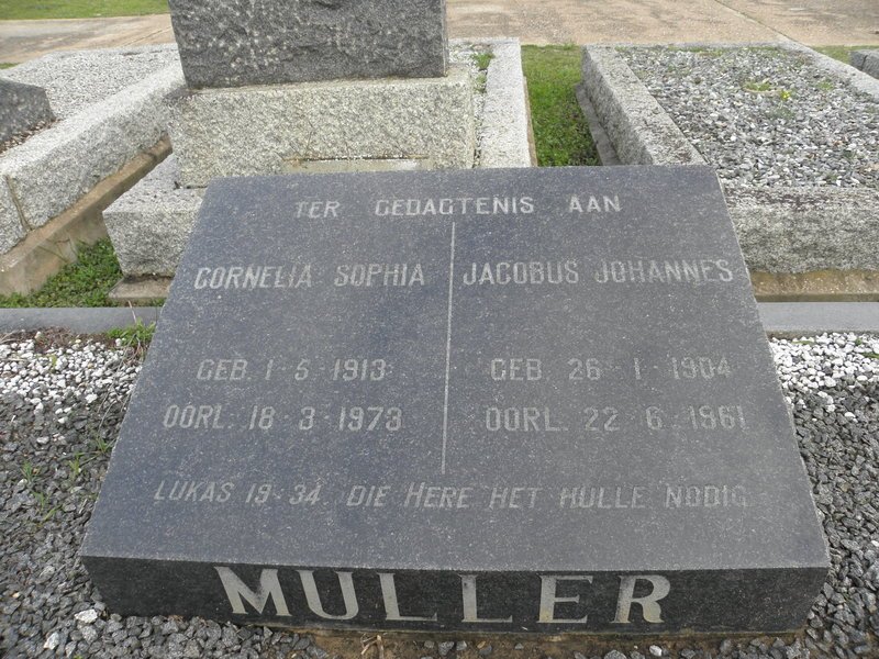 MULLER Jacobus Johannes 1904-1961 &amp; Cornelia Sophia 1913-1973