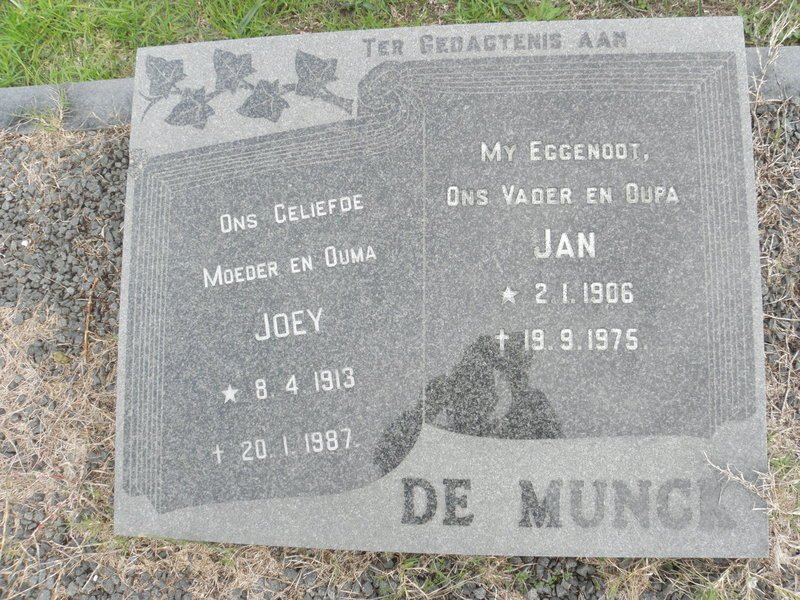 MUNCK Jan, de 1906-1975 &amp; Joey 1913-1987