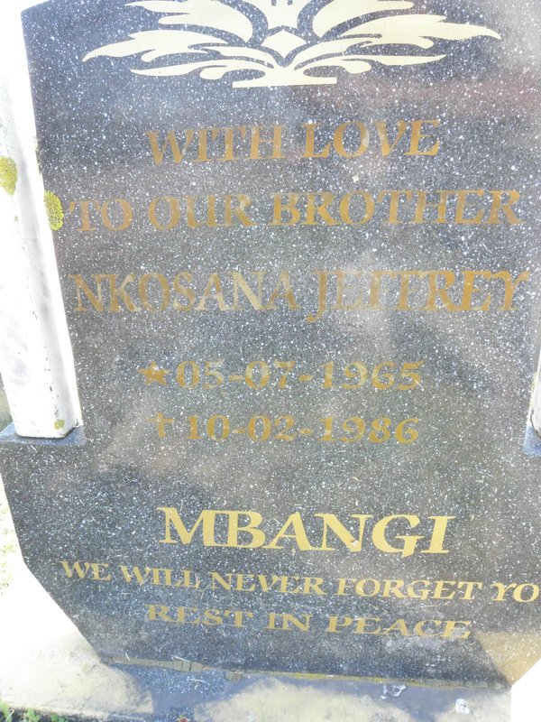 MBABGI Nkosana Jeffrey 1965-1986