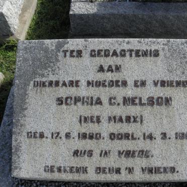 NELSON Sophia C. nee MARX 1880-1965