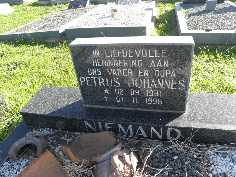 NIEMAND Petrus Johannes 1931-1996