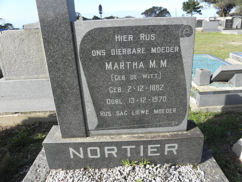 NORTIER Martha M.M. nee DE WITT 1882-1970