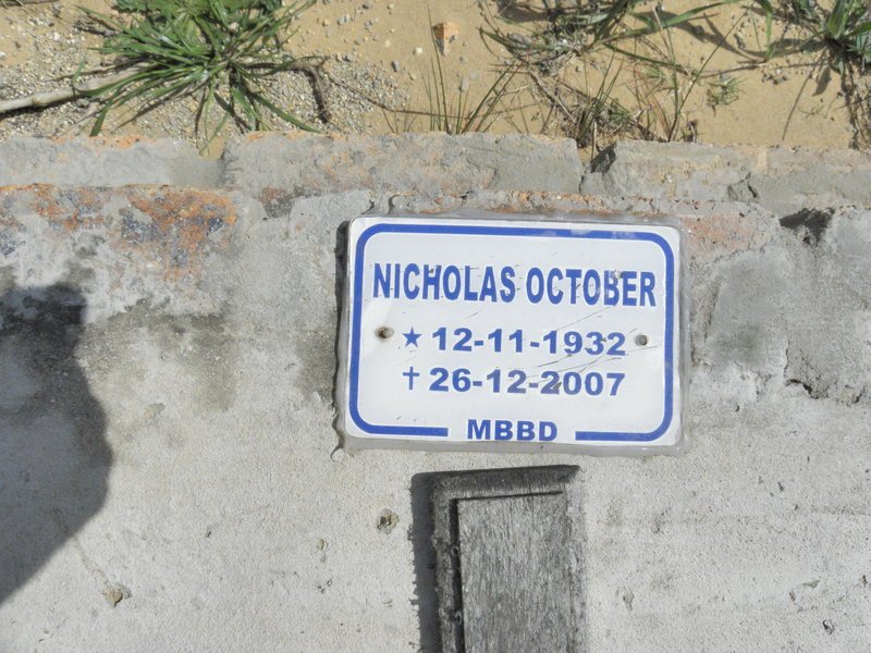 OCTOBER Nicholas 1932-2007