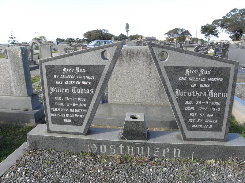 OOSTHUIZEN Willem Tobias 1899-1970 &amp; Dorothea Maria 1892-1978