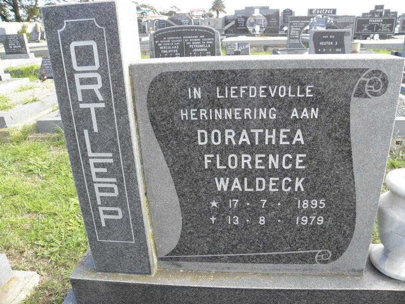ORTLEPP Dorathea Florence nee WALDECK 1895-1979