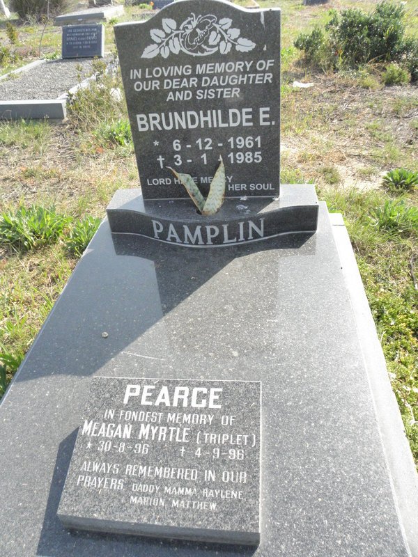 PAMPLIN Brundhilde E. 1961-1985 :: PEARCE Meagan Myrtle 1996-1996