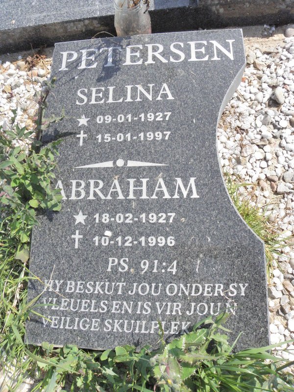 PETERSEN Abraham 1927-1996 &amp; Selina 1927-1997