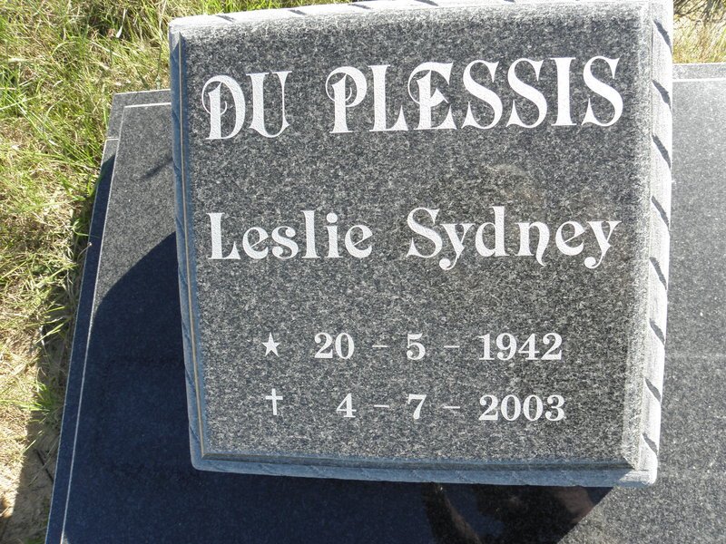 PLESSIS Leslie Sydney, du 1942-2003