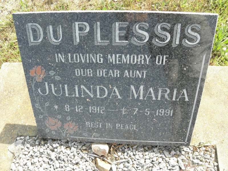 PLESSIS Julinda Maria, du 1912-1991