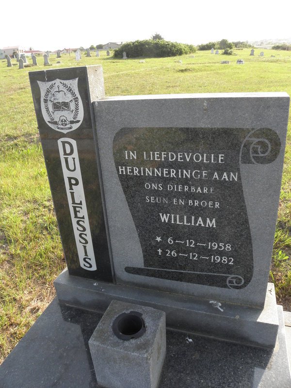 PLESSIS William, du 1958-1982