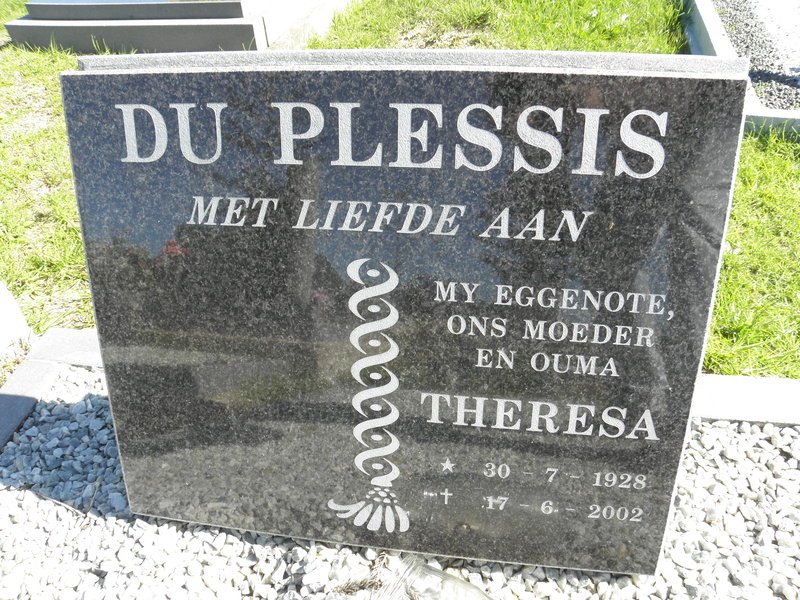 PLESSIS Theresa, du 1928-2002
