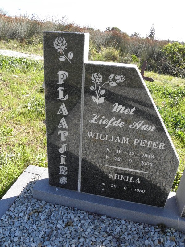 PLAATJIES William Peter 1948-2003 &amp; Sheila 1950-