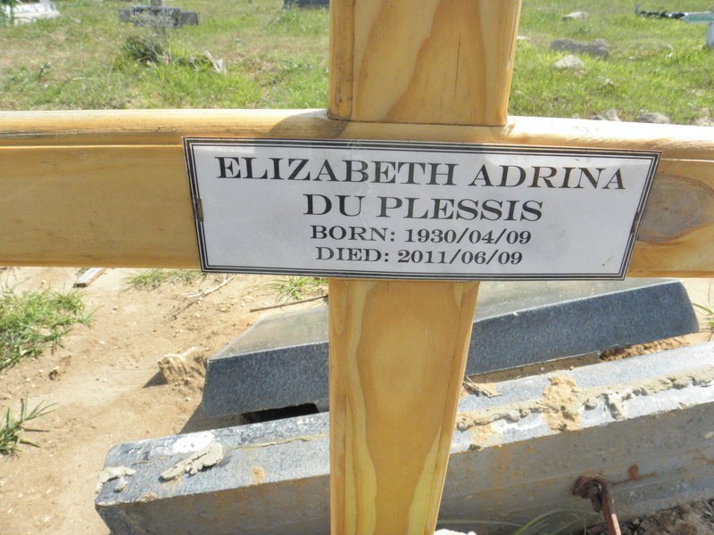 PLESSIS Elizabeth Adrina, du 1930-2011