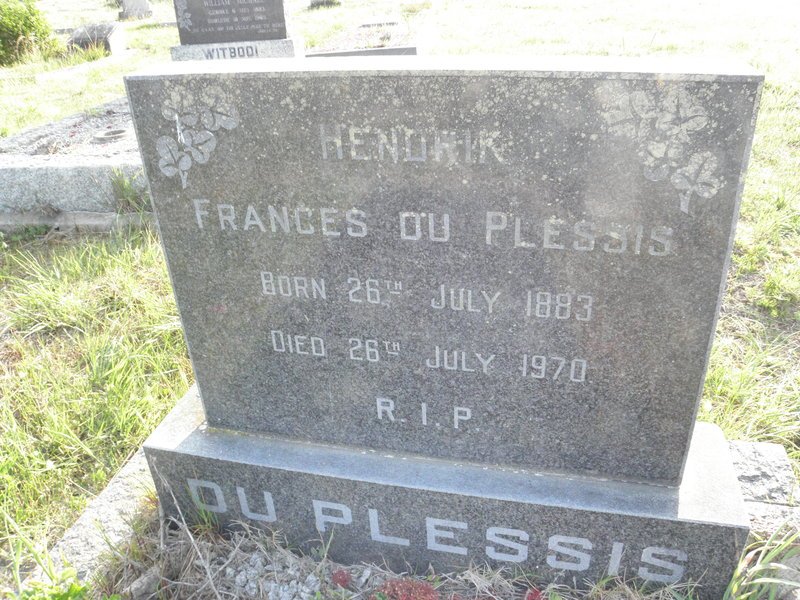 PLESSIS Frances, du 1883-1970