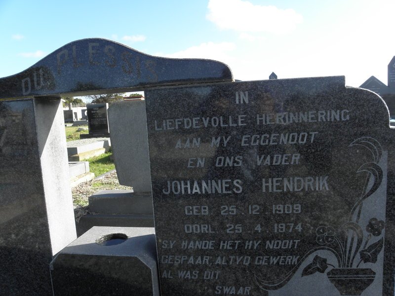 PLESSIS Johannes Hendrik, du 1909-1974