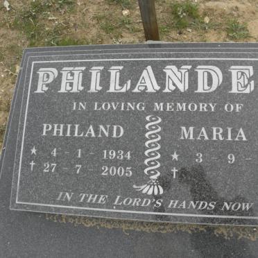 PHILANDER Philand 1934-2005 &amp; Maria M. 1931-