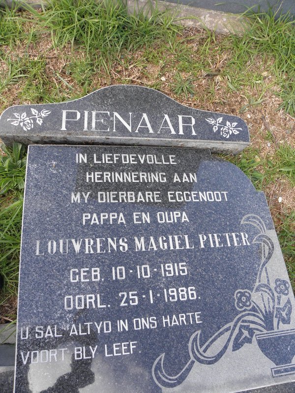 PIENAAR Louwrens Magiel Pieter 1915-1986