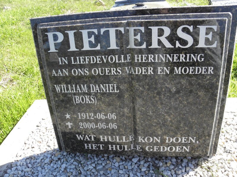 PIETERSE William Daniel 1912-2000
