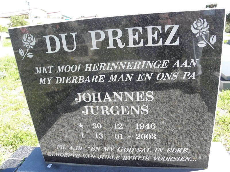 PREEZ Johannes Jurgens, du 1946-2003