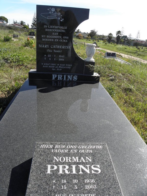 PRINS Norman 1936-2003 &amp; Mary Catherine NAUDE 1943-2001