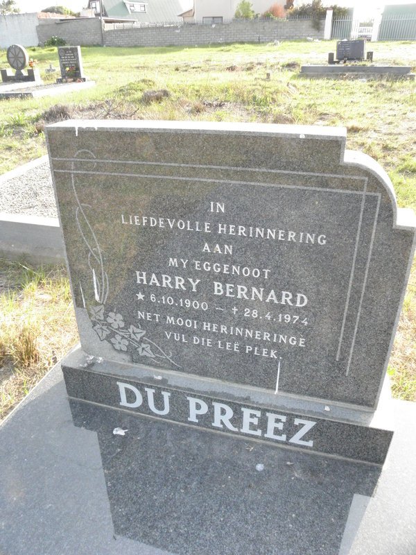 PREEZ Harry Bernard, du 1900-1974