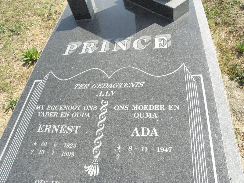 PRINCE Ernest 1923-1998 &amp; Ada 1947-