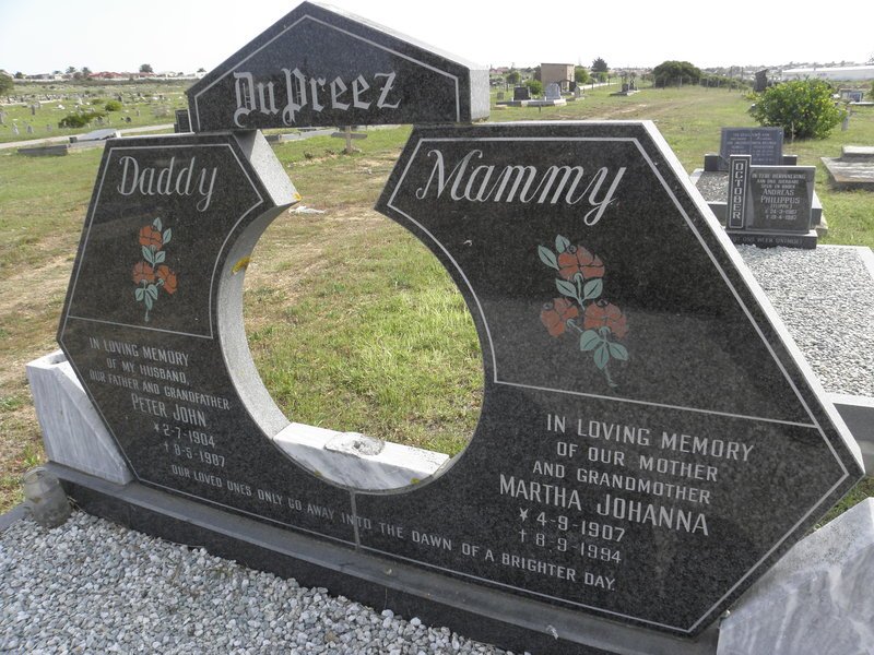 PREEZ Peter John, du 1904-1987 &amp; Martha Johanna 1907-1994