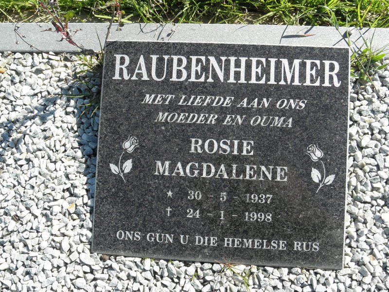 RAUBENHEIMER Rosie Magdalene 1937-1998