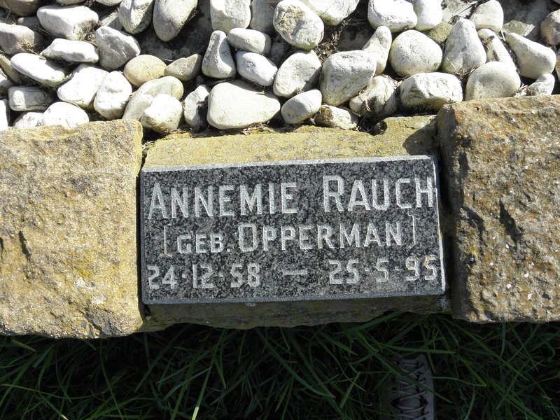 RAUCH Annemie nee OPPERMAN 1958-1995
