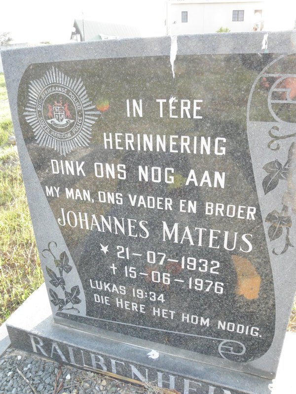 RAUBENHEIMER Johannes Mateus 1932-1976