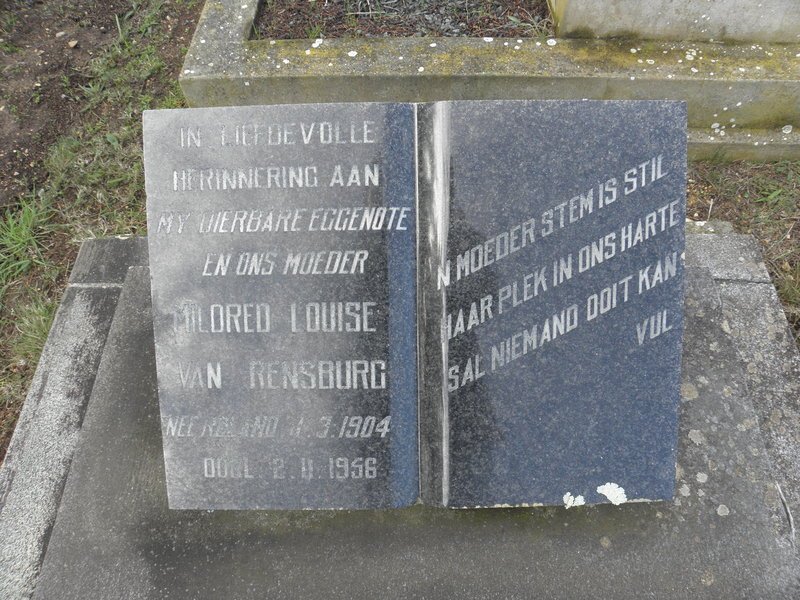 RENSBURG Mildred Louise, van 1904-1956