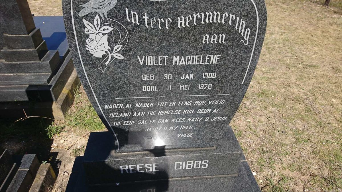 REESE Violet Magdelene, GIBBS 1900-1978